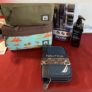 Men’s Grooming Bundle #1 - Wahl Beard Trimmer, 2 travel bags, grooming tool kit.